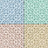 set with four vector seamless floral spring patterns