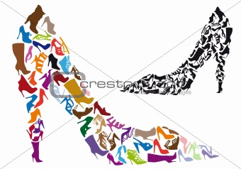 shoe silhouettes, vector