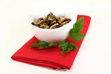 marinated Mussels with flat leaf parsley