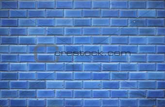 Detail of Portuguese blue glazed tiles
