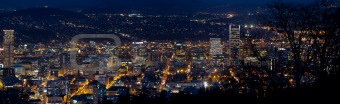 Portland Oregon Downtown Cityscape at Dusk