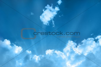cloudscape with sunbeams
