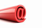 3d illustration of red email sign