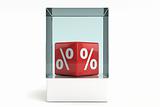 Red cube percent sign