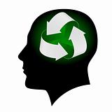 Ecology symbol in human head