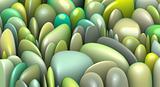 3d render abstract natural pattern in multiple green colors