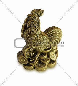 Chinese Feng Shui lucky money cock for riches
