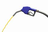 Blue fuel nozzle isolated on white with clipping path