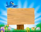 Bluebird Easter cartoon background
