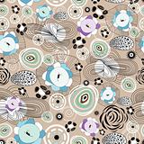 abstract and floral pattern