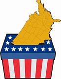 American election ballot box map of USA