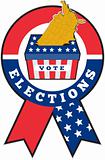 American election ballot box map of USA ribbon 