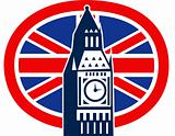 London Big Ben British Union Jack flag