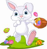 Easter. Bunny Hiding Eggs