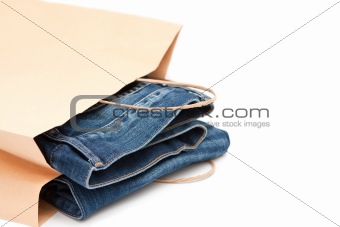 Jeans In A Carrier Bag
