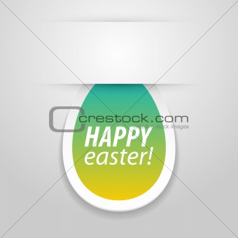 Vector easter tag on grey background.