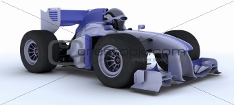 robot with a racing car