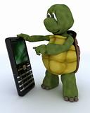 tortoise with a smart phone