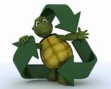 tortoise with a recycle symbol