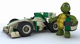 tortoise with racing car
