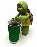 tortoise with a soda and a straw