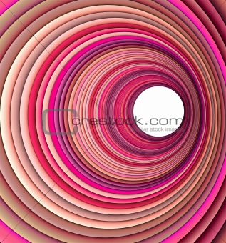 3d render concentric pipes in multiple pink colors 