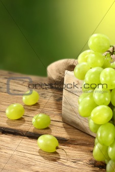 grapes in wood