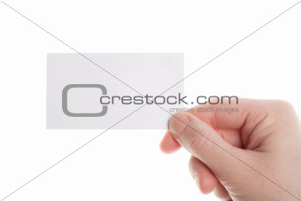 Business card in female hand