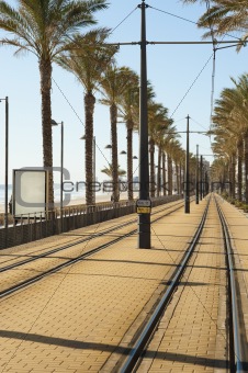 Coastal tram track