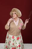 Drag Queen With Martini and Cigarette