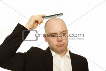 man with comb