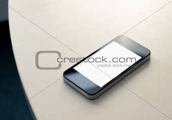 Blank Mobile Phone On Table