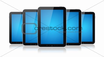 Set of Digital Tablets Isolated