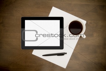 Blank Tablet PC On Work Place