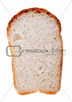 Bread slice isolated on white