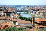 Bridge Ponte Vecchio crossing Arno River Florence