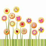 Abstract springtime colorful flower greeting card