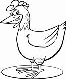 Cartoon hen coloring page