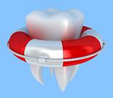 Tooth with lifebuoy