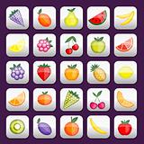 Buttons set with fruits for your design