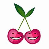Funny fruits smiling together for your design