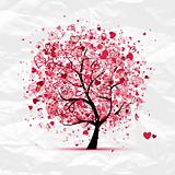 Valentine tree with hearts for your design