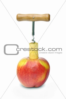 Apple and corkscrew