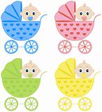 collection of baby carriages