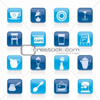 Café and coffeehouse icons