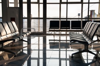 Airport seats and big window