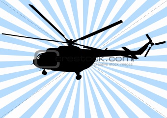 Helicopter in blue