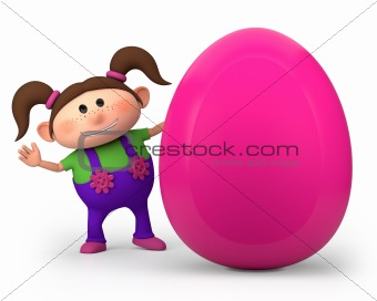 little girl with easter egg