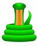 Green Snake Coil Up Illustration