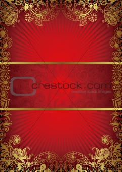 Abstract Gold and Red Background